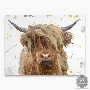 "Millie" The Highland Cow Canvas Print