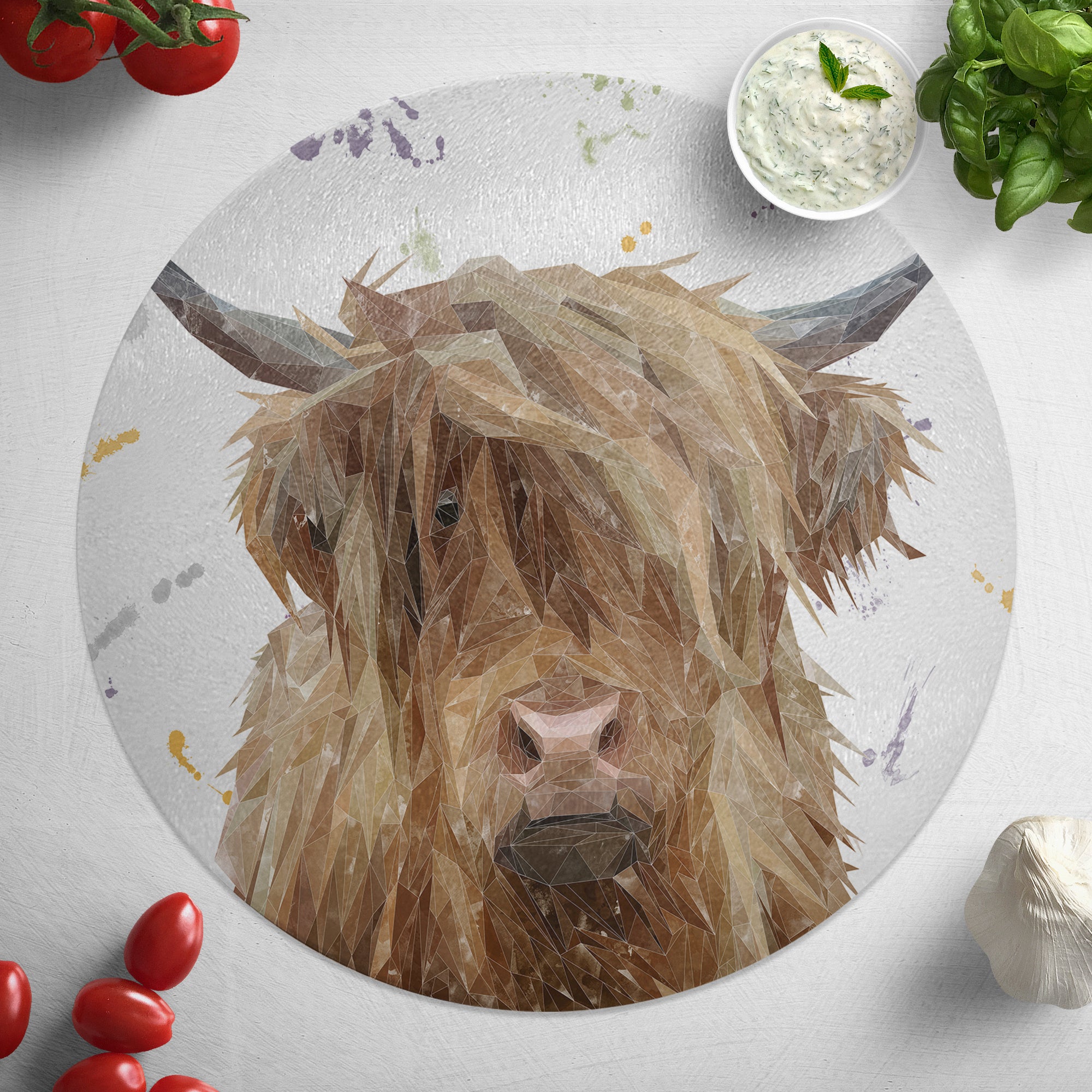 "Millie" The Highland Cow Glass Worktop Saver