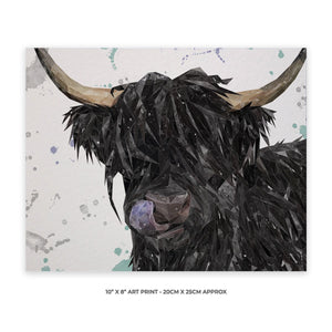 "Mabel" The Highland Cow 10" x 8" Unframed Art Print - Andy Thomas Artworks