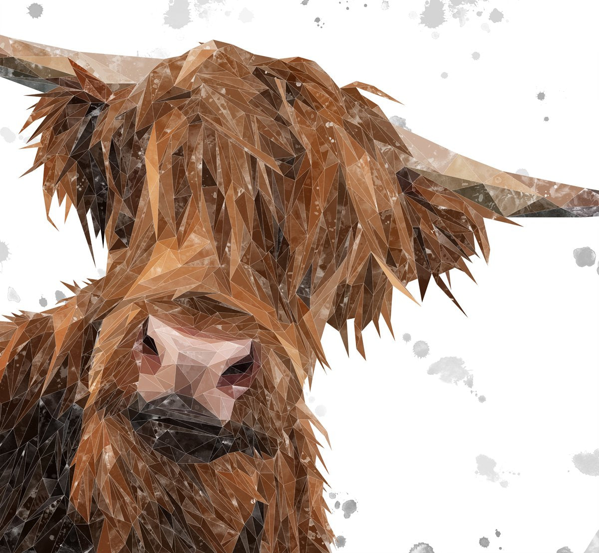 "Mac" The Highland Bull (Grey Background) Kitchen Splashback