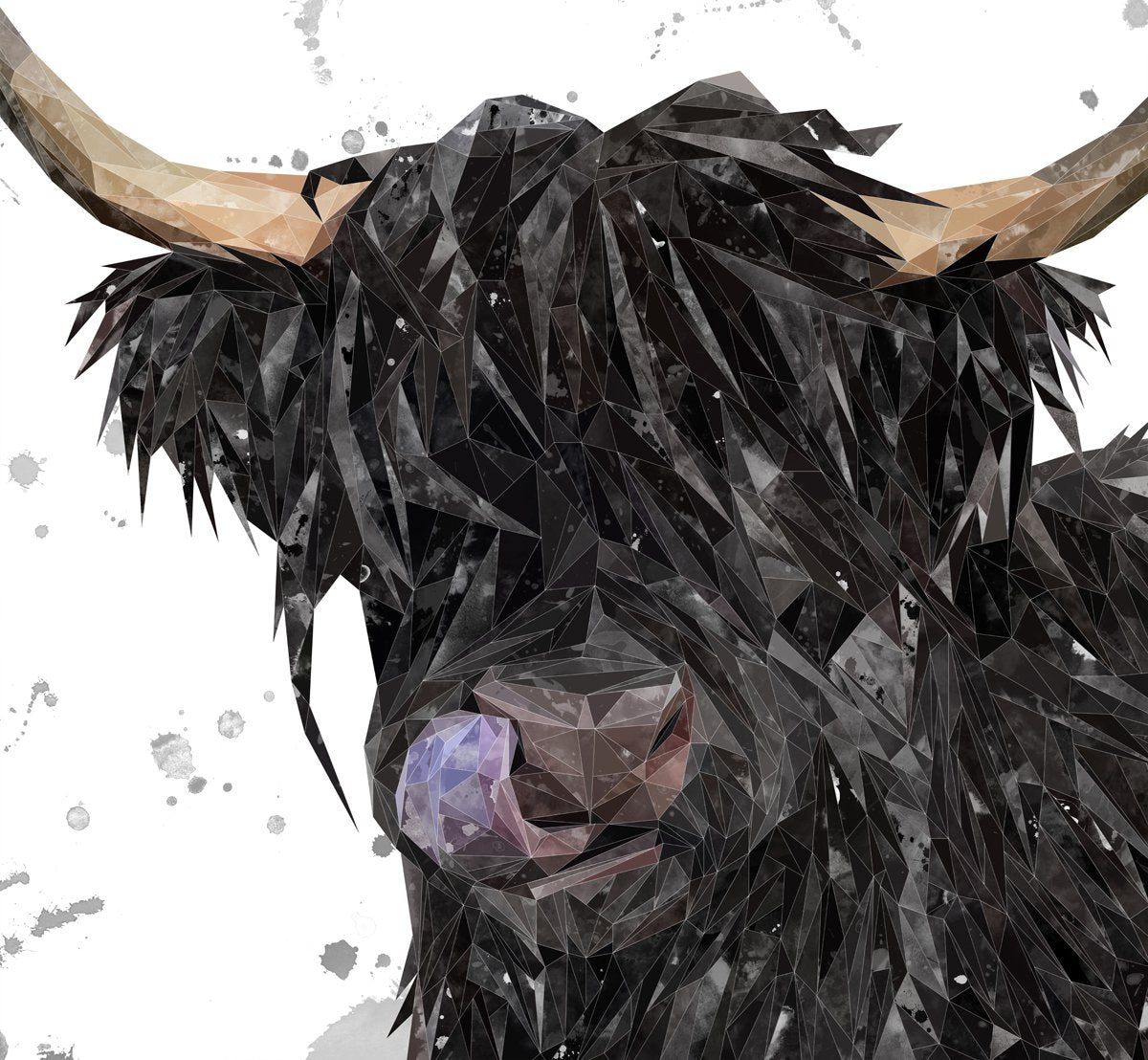 "Mabel" The Highland Cow (Grey Background) Kitchen Splashback