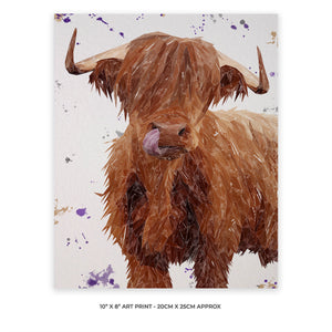 "Stephen Thomas" The Highland Bull 10" x 8" Unframed Art Print