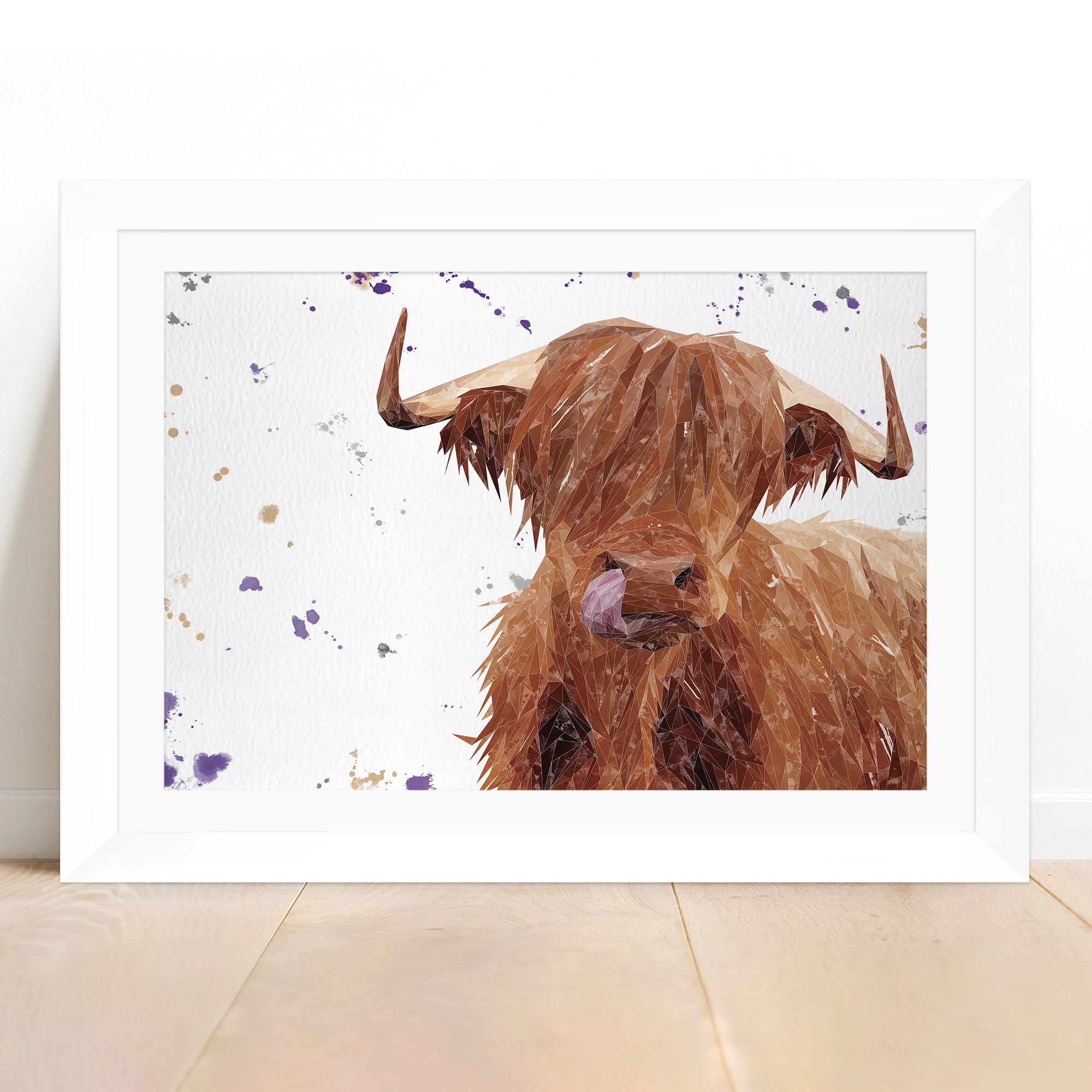 "Stephen Thomas" The Highland Bull (landscape version) Framed & Mounted Art Print