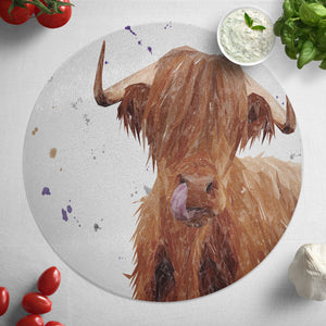 "Stephen Thomas" The Highland Bull Glass Worktop Saver