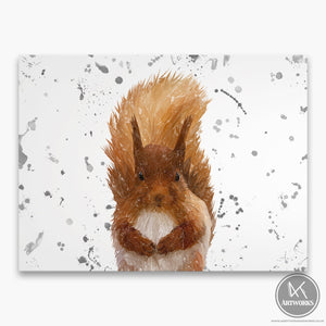 "Ellis" The Red Squirrel (Grey Background) Canvas Print