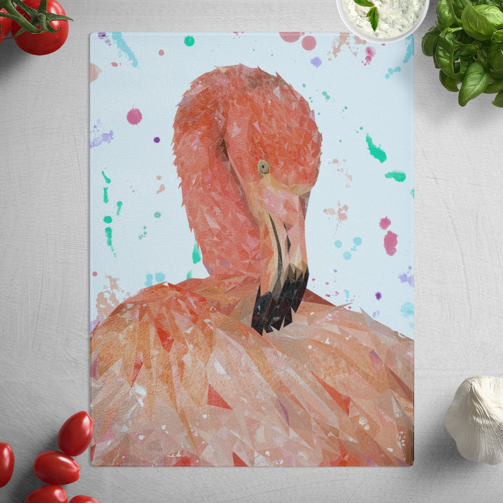 "Felicity" The Flamingo Glass Worktop Saver