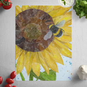 "Summer Nectar" The Bee and The Sunflower Glass Worktop Saver