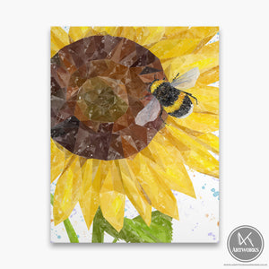 "Summer Nectar" The Bee and The Sunflower Canvas Print