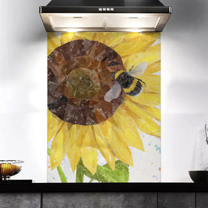 "Summer Nectar" The Bee and The Sunflower Kitchen Splashback