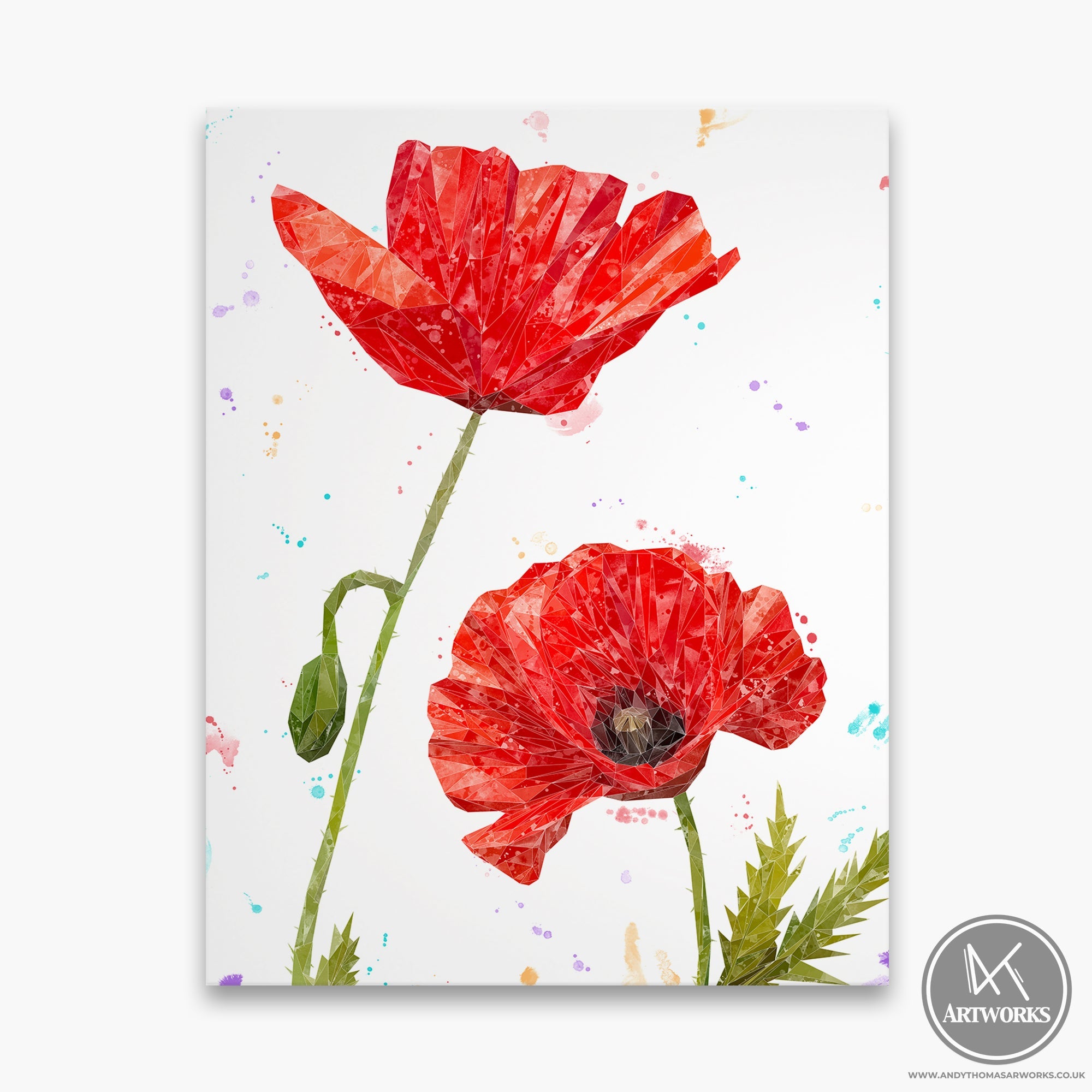 "Hope" Poppies (Portrait) Canvas Print