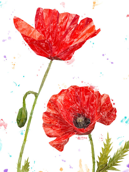 "Hope" Poppies (Portrait) Canvas Print