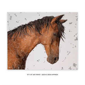 NEW! "Duke" The Horse (Grey Background) 10" x 8" Unframed Art Print