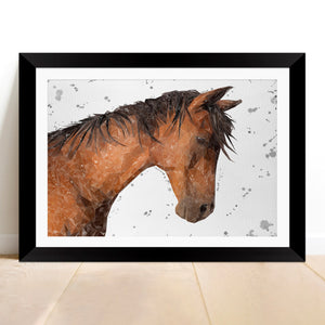 "Duke" The Horse (Grey Background) Framed & Mounted Art Print