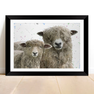 "Lily & Lottie" The Lincoln Longwool Sheep Framed & Mounted Art Print