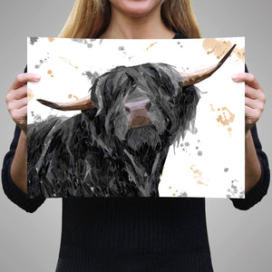 "Barnaby" The Highland Bull Unframed Art Print - Andy Thomas Artworks