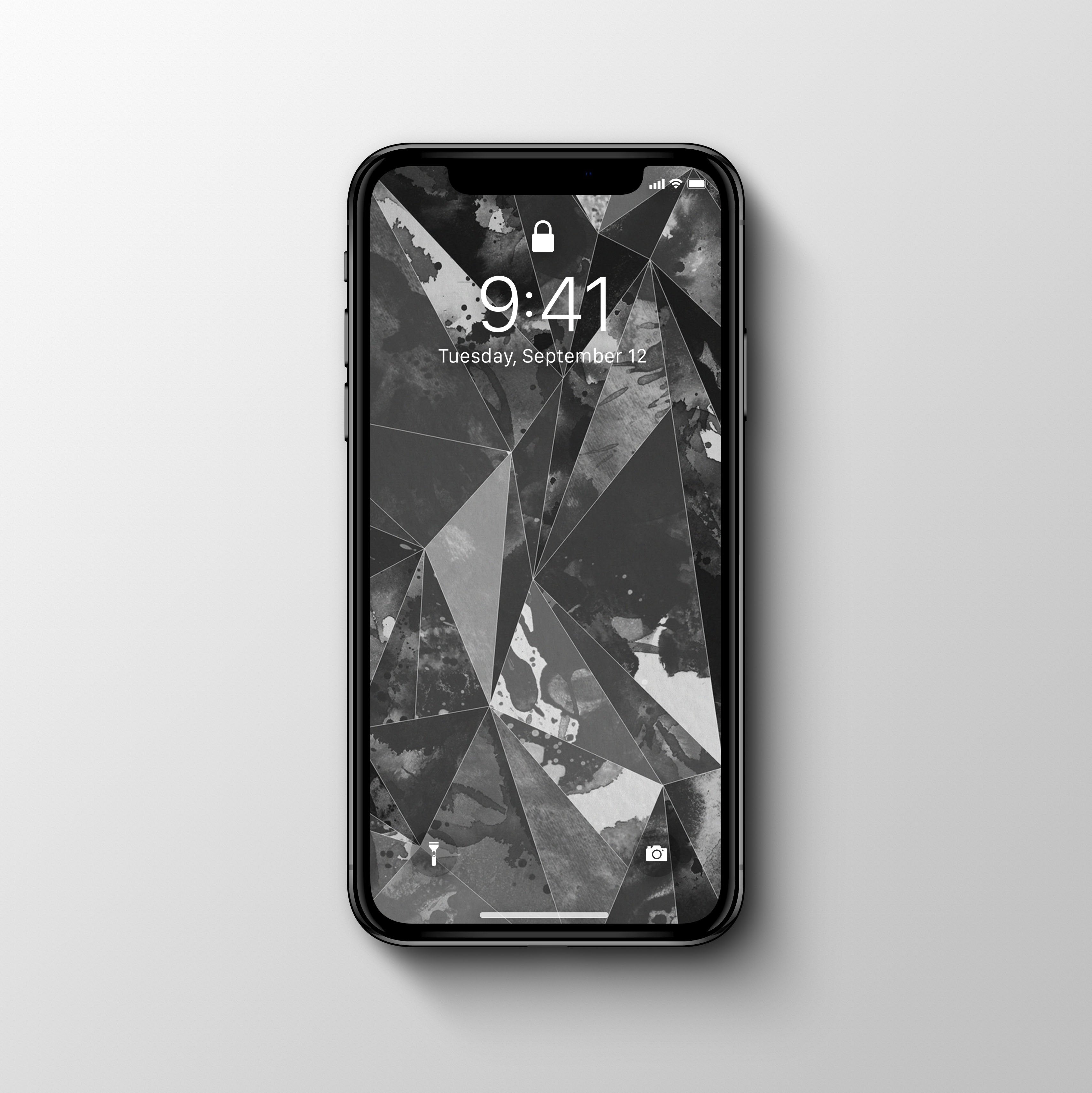 Geometric Black Phone Wallpaper - Andy Thomas Artworks