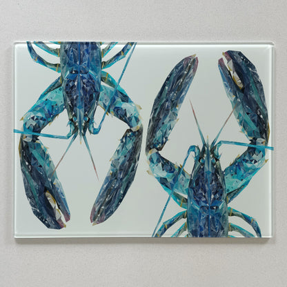 Two Blue Lobsters, Premium Glass Worktop Saver