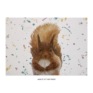 "Ellis" The Red Squirrel Landscape 5x7 Mini Print - Andy Thomas Artworks