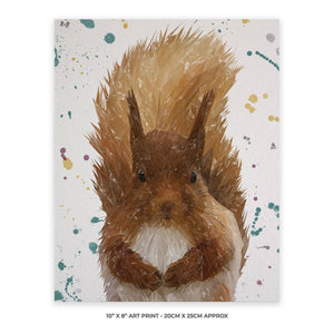 "Ellis" The Red Squirrel 10" x 8" Unframed Art Print - Andy Thomas Artworks