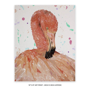 "Felicity" The Flamingo 10" x 8" Unframed Art Print - Andy Thomas Artworks
