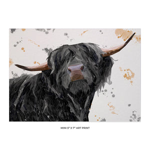 "Barnaby" The Highland Bull 5x7 Mini Print - Andy Thomas Artworks
